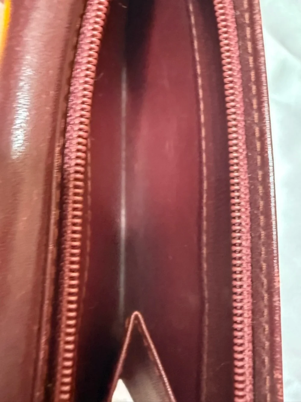 Cartier Must de Cartier Burgundy Leather Long Wallet Gold-tone Corners